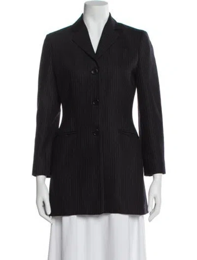 Pre-owned Ter Et Bantine Wool Striped Blazer In Black