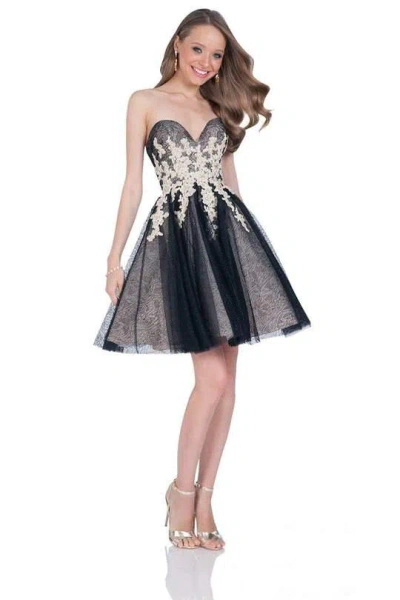 Terani Couture 1611p0134a Short Prom Dress In Black