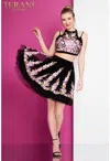 Terani Couture 1721h4513 Sexy Two Piece Short Dress In Multi