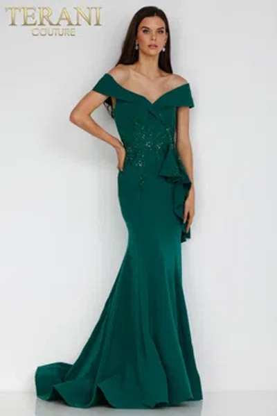 Pre-owned Terani Couture 1911m9339 Evening Dress Lowest Price Guarantee Authentic In Blush