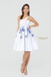 Terani Couture 1911p8001 One Shoulder Short Dress In White