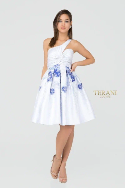 Terani Couture 1911p8001 One Shoulder Short Dress In White