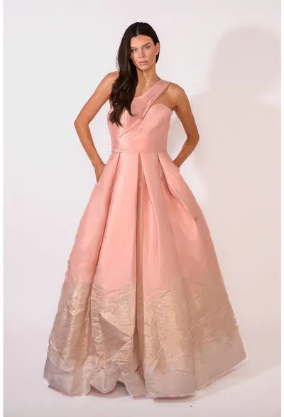Terani Couture 1912e9180 One Shoulder Long Ball Gown In Pink