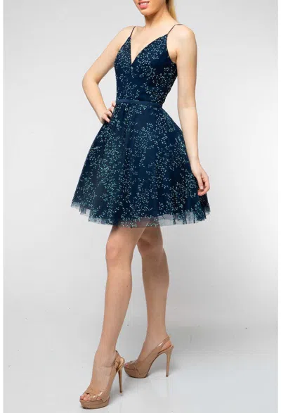 Terani Couture 1912p8083 Short Prom Cocktail Dress In Blue