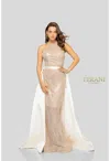 Terani Couture 1912p8437 Long Prom Dress In Neutral