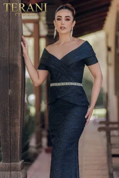 Pre-owned Terani Couture 1921m0727 Evening Dress Lowest Price Guarantee Authentic In Champagne