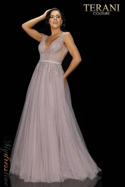 Pre-owned Terani Couture 2011p1109 Evening Dress Lowest Price Guarantee Authentic In Mink