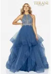 Terani Couture 2011p1217 Promlter Long Ball Gown In Blue
