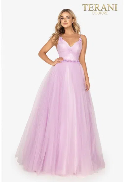 Terani Couture 2011p1232 Beaded Prom Long Ball Gown In Purple
