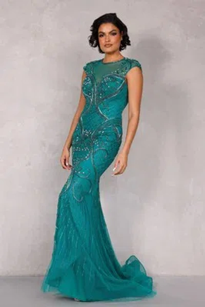 Pre-owned Terani Couture 2012gl2384 Evening Dress Lowest Price Guarantee Authentic In Emerald