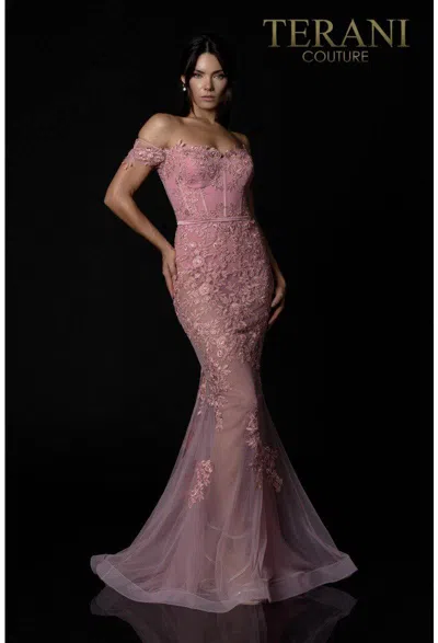 Terani Couture 2012p1471 Long Mermaid Prom Dress In Pink