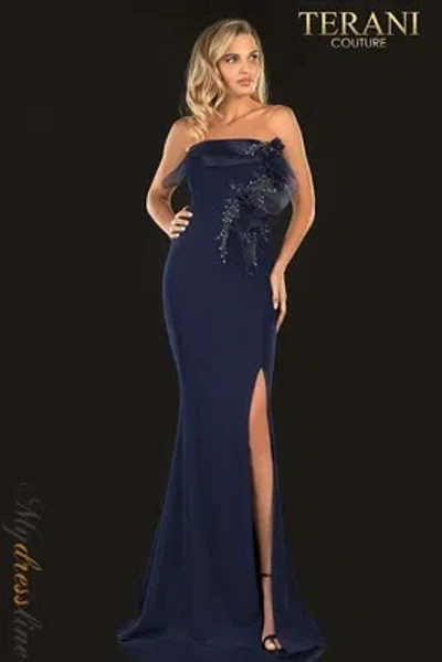 Pre-owned Terani Couture 2021e2818 Evening Dress Lowest Price Guarantee Authentic In Emerald