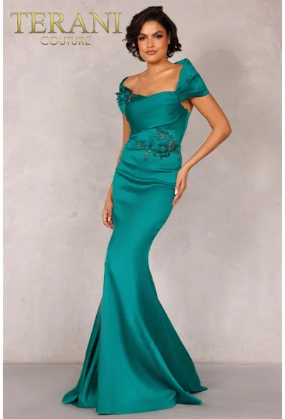 Terani Couture 2021m2969 Long Formal Mother Of The Bride Dress In Green