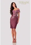 Terani Couture 2111c4560 Short Cocktail Dress In Purple