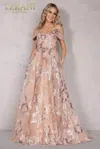 Terani Couture 2111p4104 Formal Long Ball Gown Floral Prom Dress In Pink