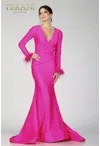 Terani Couture 231p0074 Long Sleeve Formal Mermaid Dress In Pink