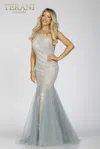 Terani Couture 231p0583 Prom Mermaid Long Formal Dress In Silver