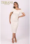 Terani Couture 232c1136 Short Cocktail Fitted Formal Dress In White