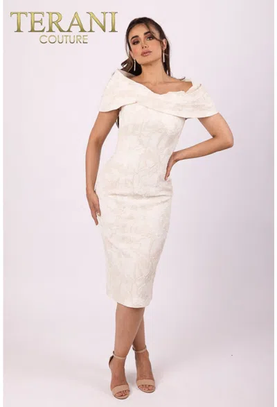 Terani Couture 232c1136 Short Cocktail Fitted Formal Dress In White