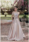 Terani Couture 232m1512 Prom Long Formal Pleated Ball Gown In Neutral