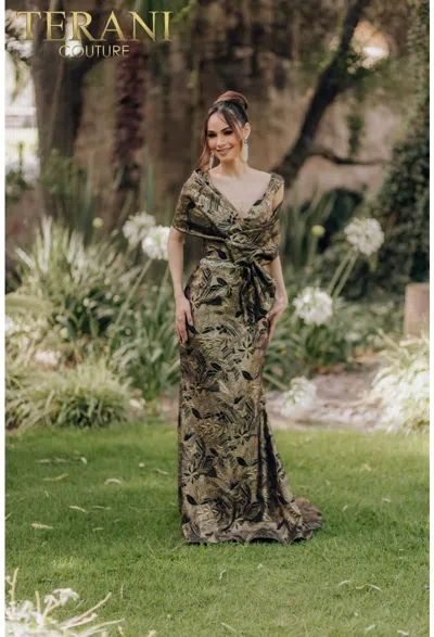 Terani Couture 232m1521 Long Formal Mermaid Prom Dress In Green