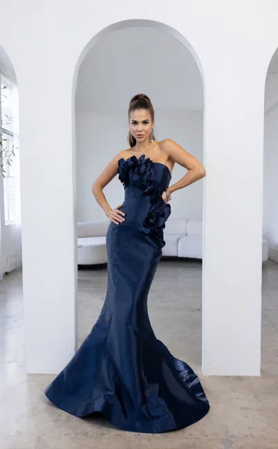 Terani Couture 241e2512 Formal Evening Long Dress In Blue