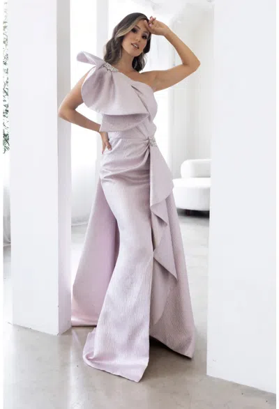 Terani Couture 241e2515 Long Formal Ruffle Evening Gown In Purple