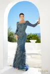 Terani Couture 241gl2646 Long Formal Evening Dress In Blue