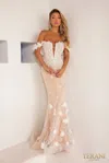 Terani Couture 241p2024 Formal Prom Long Evening Dress In Neutral
