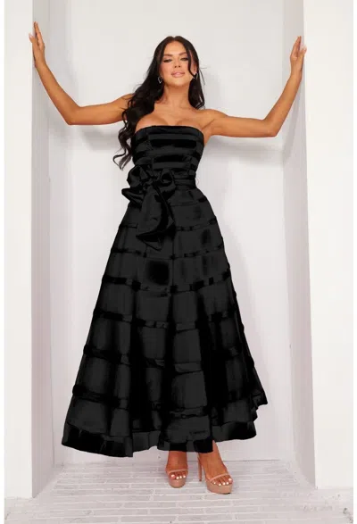 Terani Couture 241p2044 A Line Prom Gown In Black