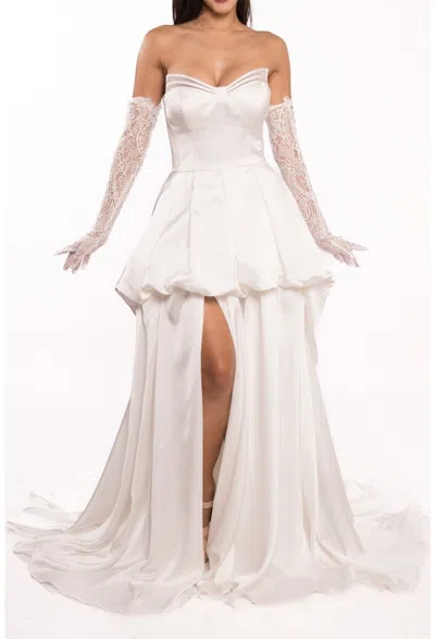 Terani Couture 241p2064 Embroidered Long Prom Ballgown In White