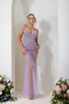 Terani Couture 241p2071 Bodycon Long Prom Dress In Purple