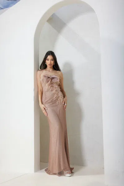 Terani Couture 241p2125 Sequins Prom Long Dress In Brown