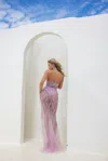 Terani Couture 241p2168 Long Sweetheart Bodycon Prom Dress In Purple