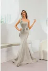 Terani Couture 242e3114 Mermaid Long Formal Prom Eveningdress In Gray