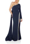 Terani Couture 242e3133 Long Fitted Formal Evening Dress In Blue