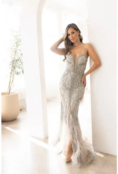 Terani Couture 242gl3236 Evening Long Fitted Formal Prom Dress In Multi