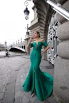 Terani Couture 242m3313 Mermaid Long Formal Metallic Prom Dress In Green