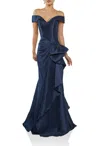 Terani Couture 242m3335 Long Formal Fitted Evening Dress In Blue