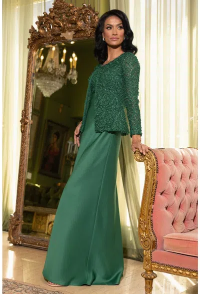 Terani Couture 242m3412 Long Mother Of The Bride Formal Dress In Green