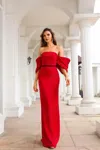 Terani Couture 251e4204 Long Fitted Formal Evening Dress In Red