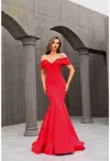 Terani Couture 251e4271 Long Formal Mermaid Prom Dress In Red