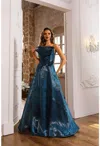 Terani Couture 251e4287 Long A Line Formal Evening In Blue