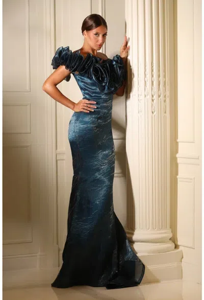 Terani Couture 251e4289 Formal Long Fitted Evening Dress In Blue