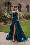 Terani Couture 251e4637 Long Formal A Line Evening Prom Dress In Green
