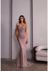 Terani Couture 251gl4315 Long Fitted Formal Evening Dress In Pink