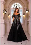 Terani Couture 251m4411 Long Beaded Ball Gown Formal Dress In Black