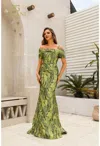 Terani Couture 251m4434 Long Formal Evening Dress In Green