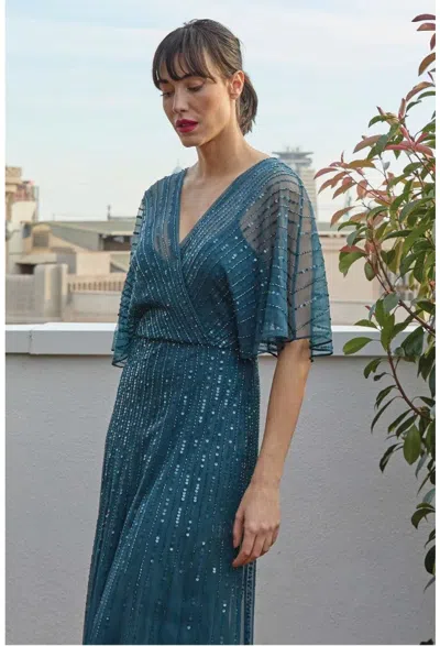 Terani Couture 251m4613 Mother Of The Bride Long Formal Dress In Blue