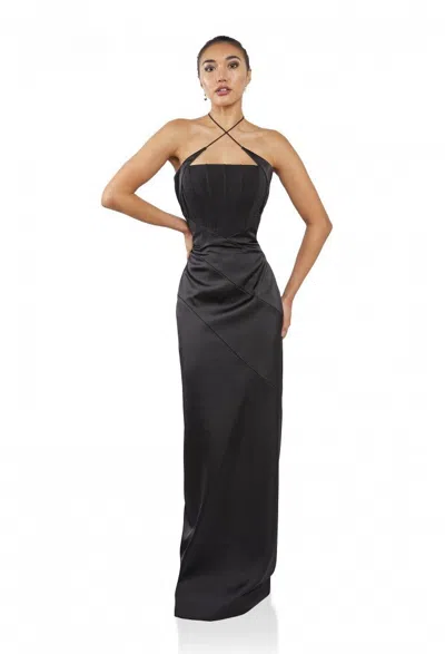 Terani Couture 251p3112 Long Fitted Formal Prom Dress In Black